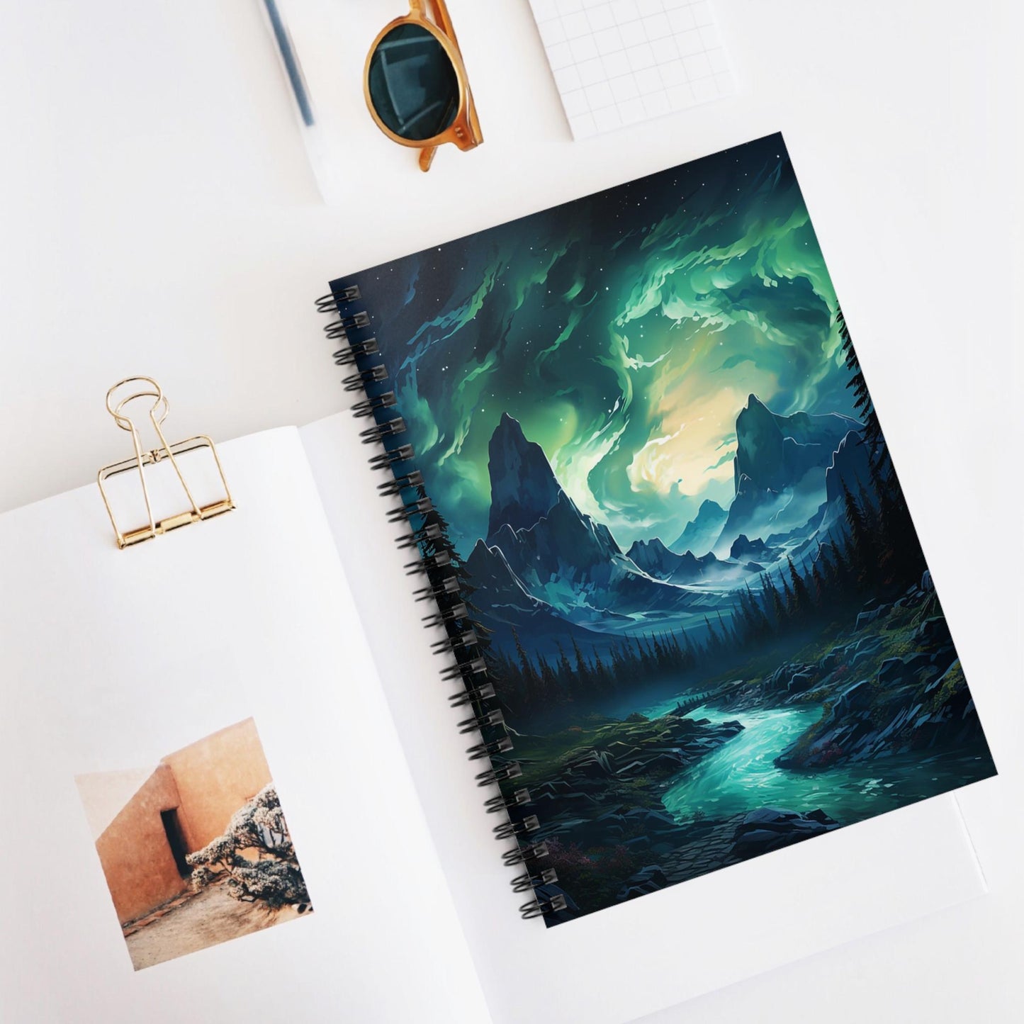 Unique Aurora Borealis Spiral Notebook Ruled Line - Personalized Northern Light View - Stationary Accessories - Perfect Aurora Lovers Gift 27