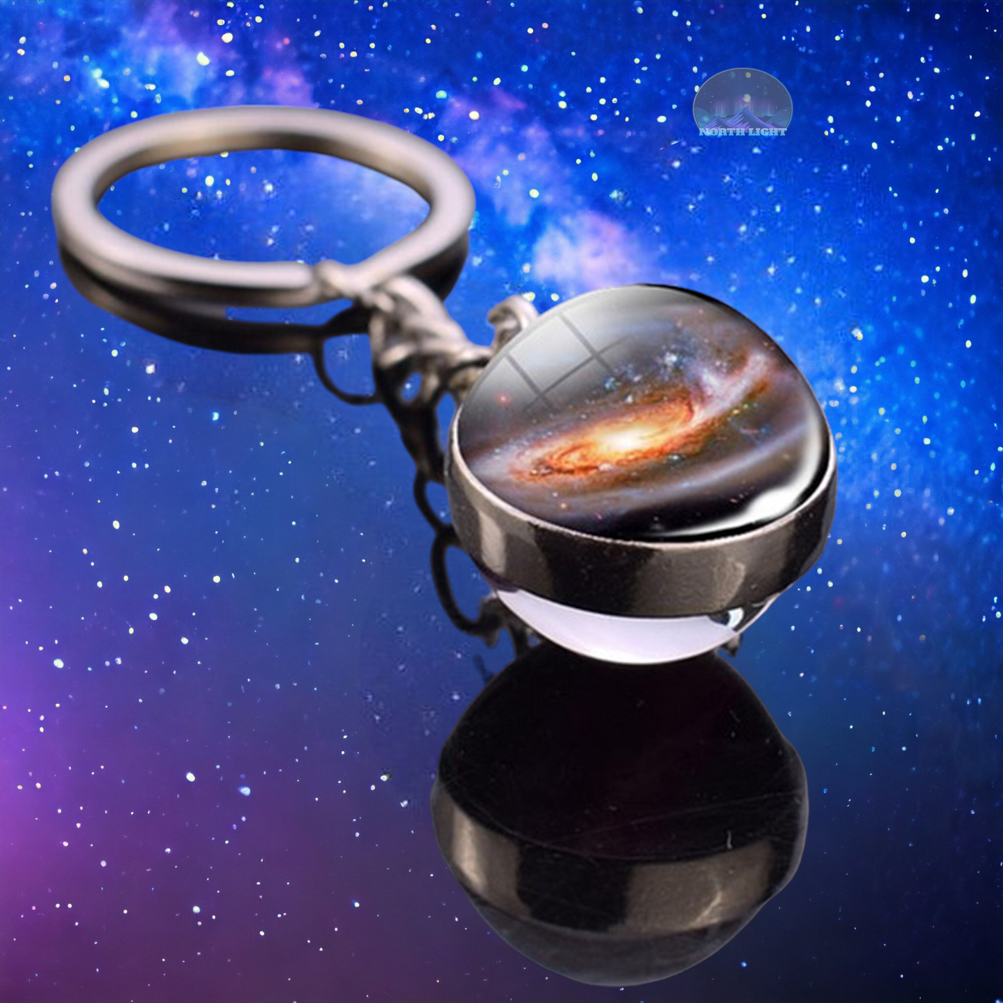 Solar System Galaxy Nebula Star Keyring - Universe Cosmos Jewelry - Double Side Glass Ball Key Chain - Perfect Astronomy Lovers Gift 1