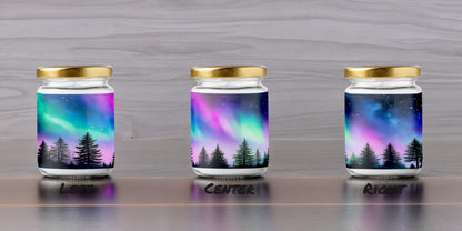 Aurora Borealis Scented Candle | 8oz Candle Jar | Lotus & Green Tea & Lavender Scents | Northern Light Souvenir | Night Sky Charm | Amazing Soft Scents | Perfect Aurora Lovers Gift