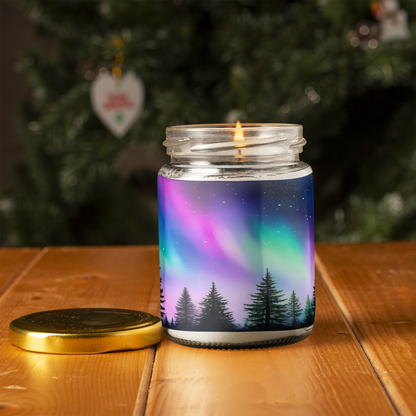 Aurora Borealis Scented Candle | 8oz Candle Jar | Lotus & Green Tea & Lavender Scents | Northern Light Souvenir | Night Sky Charm | Amazing Soft Scents | Perfect Aurora Lovers Gift