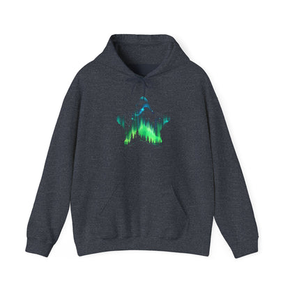 Aurora Borealis Unisex Heavy Blend™ Hooded Sweatshirt - Northern Lights Arctic Magical Night Starry Sky Forest Tree Nature Adventure - Autumn Fall T-shirt - Aurora Gift