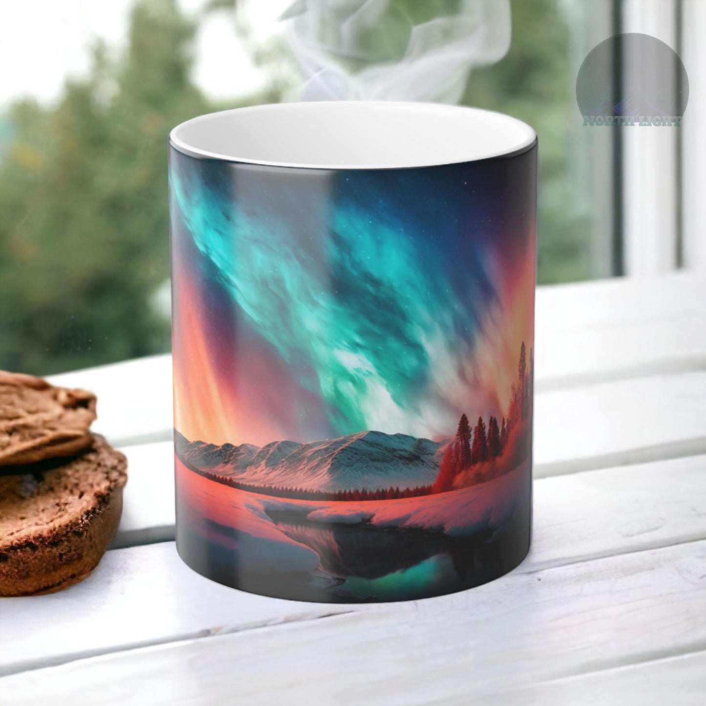 Fortryllende Aurora Borealis varmesensitiv krus - Northern Lights Magic Color Morphing krus 11oz - Varmereaktiv natthimmel kaffekopp - perfekt gave til naturelskere