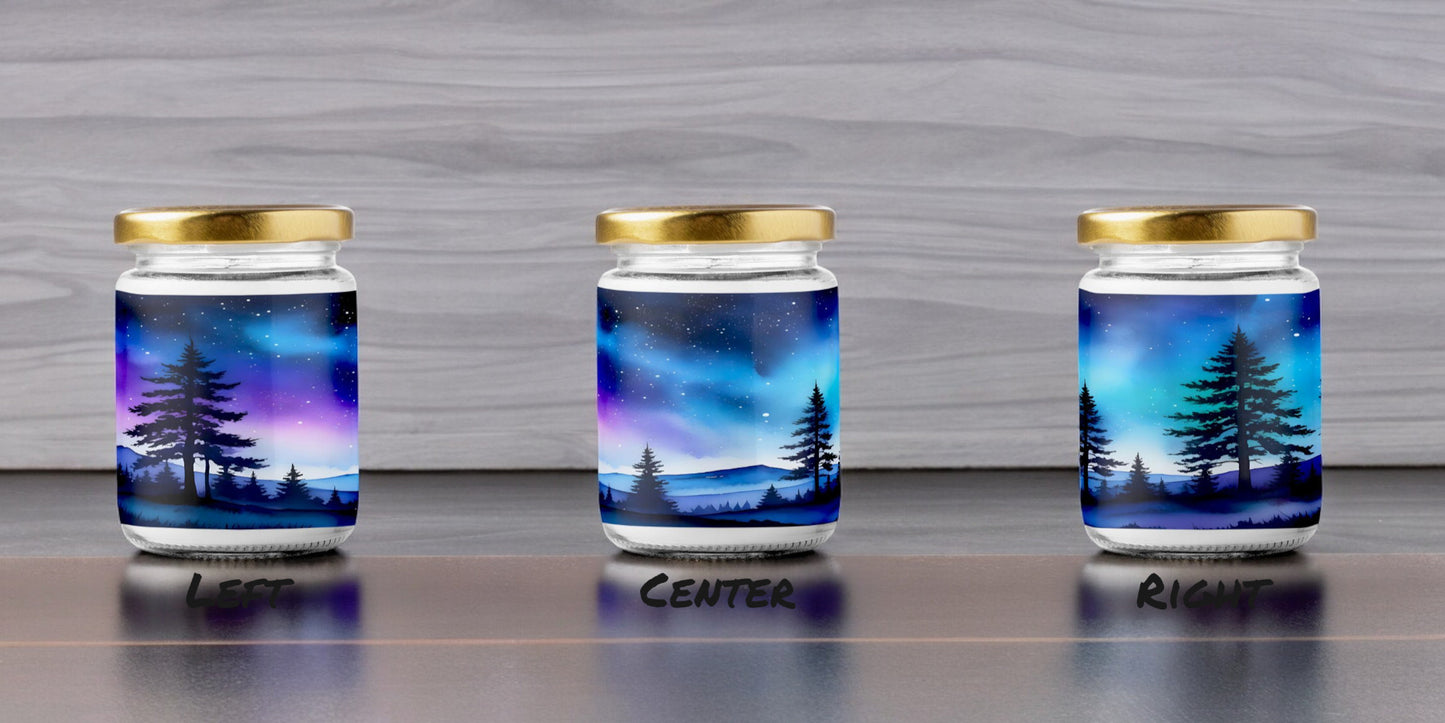 Aurora Borealis Scented Candle | 8oz Candle Jar | Lotus & Green Tea & Lavender Scents | Northern Light Souvenir | Night Sky Charm | Amazing Soft Scents | Perfect Aurora Lovers Gift