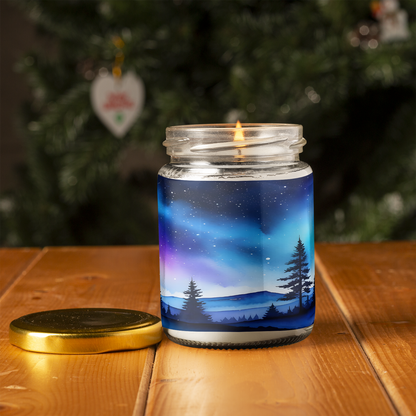 Aurora Borealis Scented Candle | 8oz Candle Jar | Lotus & Green Tea & Lavender Scents | Northern Light Souvenir | Night Sky Charm | Amazing Soft Scents | Perfect Aurora Lovers Gift