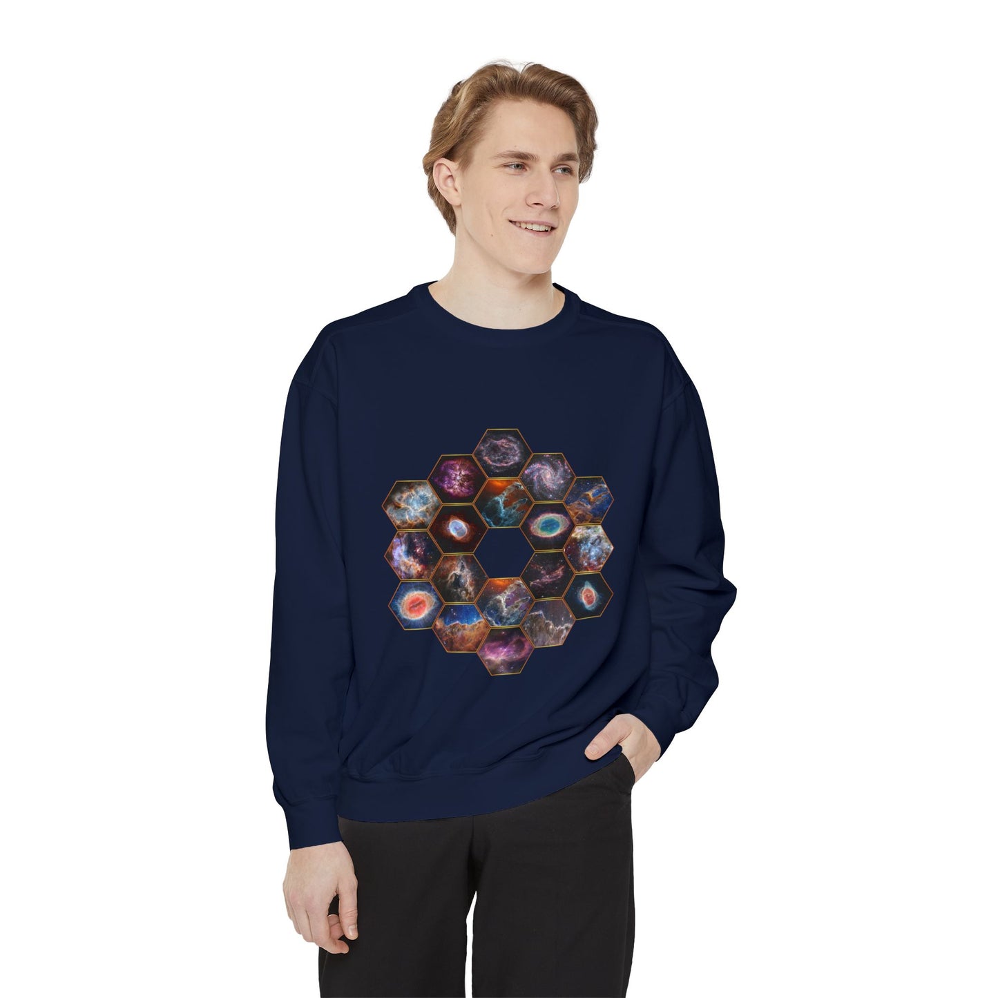 JWST Unisex Garment-Dyed Sweatshirt - Space Horsehead Nebula Galaxy Universe - Autumn Fall T-shirt - Astronomy Gift