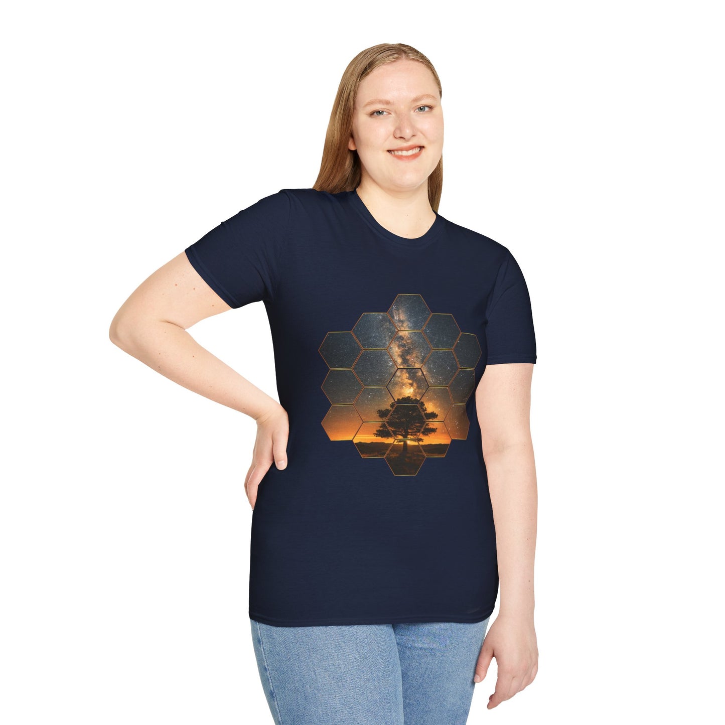 JWST Unisex Softstyle T-Shirt - Tree Milky Way Space Nebula Galaxy Universe - Autumn Fall T-shirt - Astronomy Gift