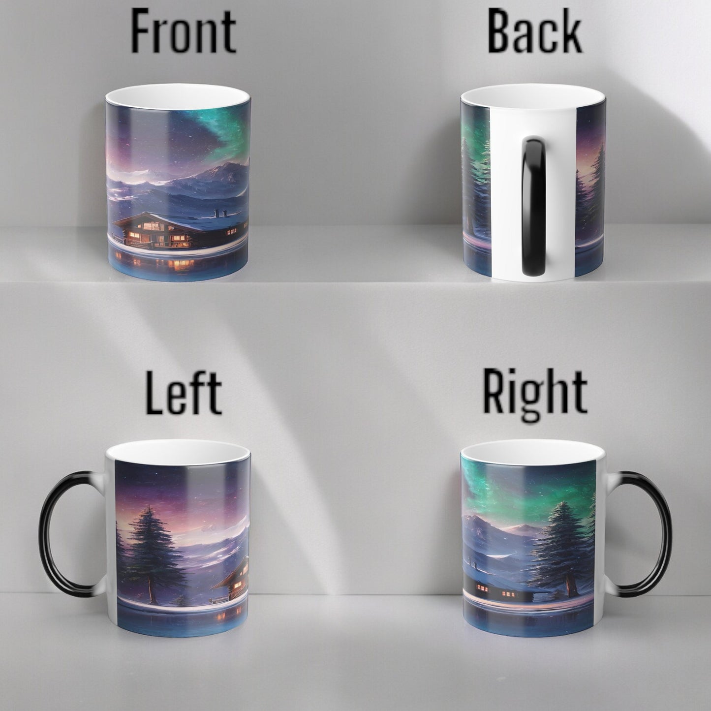 Enchanting Aurora Borealis Taza sensible al calor - Northern Lights Magic Color Morphing Mug 11oz - Taza de café reactiva al calor Night Sky - Regalo perfecto para los amantes de la naturaleza