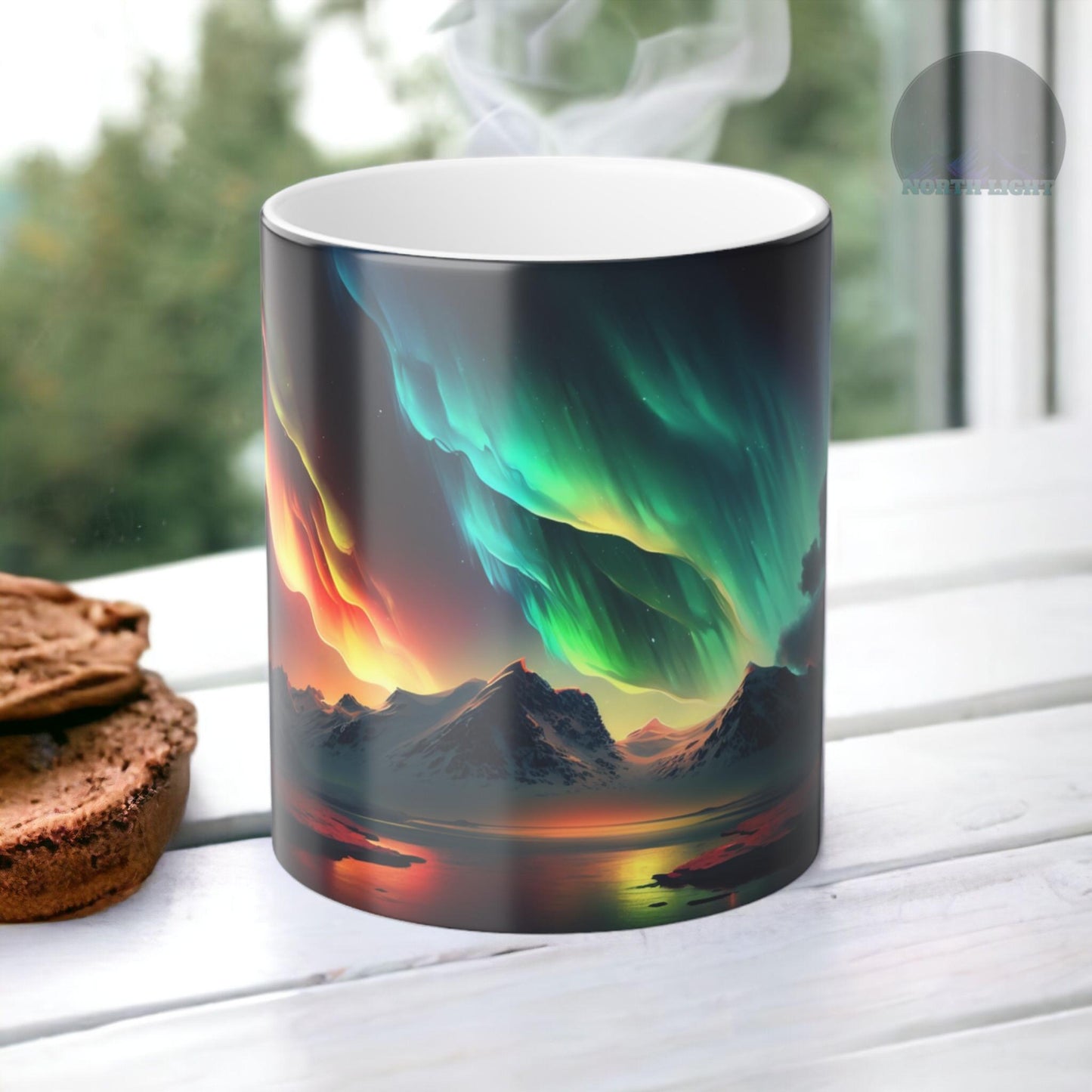 Fortryllende Aurora Borealis varmesensitiv krus - Northern Lights Magic Color Morphing krus 11oz - Varmereaktiv natthimmel kaffekopp - perfekt gave til naturelskere