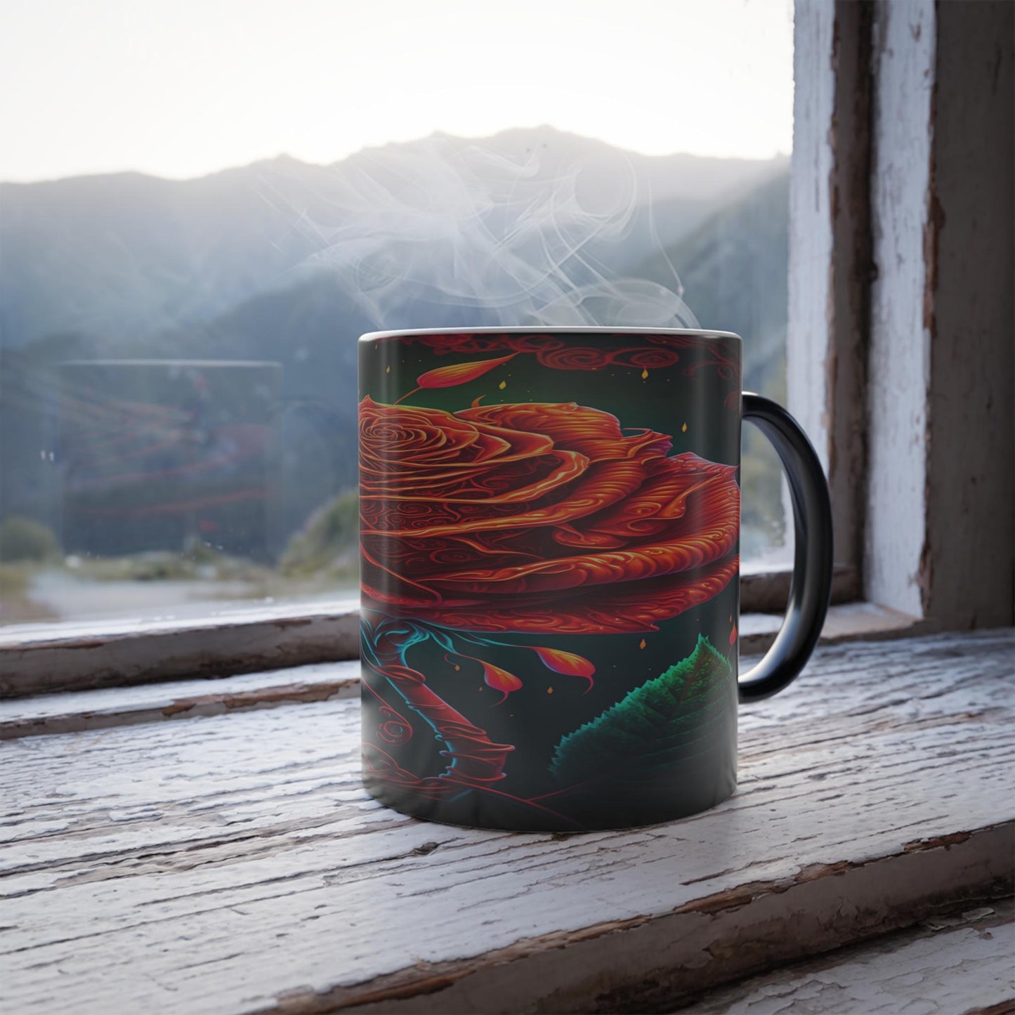 Enchanting Flower Magic Morphing Mug 11oz - Lovely Heat Sensitive Coffee Tea Cup with Flower, Rose, Tree, Heart Designs - Special Gifts for Flower Lovers 14
