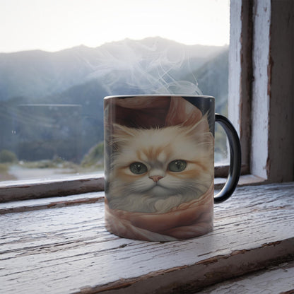 Enchanting Cat Kitten Heat Sensitive Mug - Lovely Pet Magic Morphing Mug 11oz - Coffee Tea Cup - Perfect Gift for Pet Lovers 12