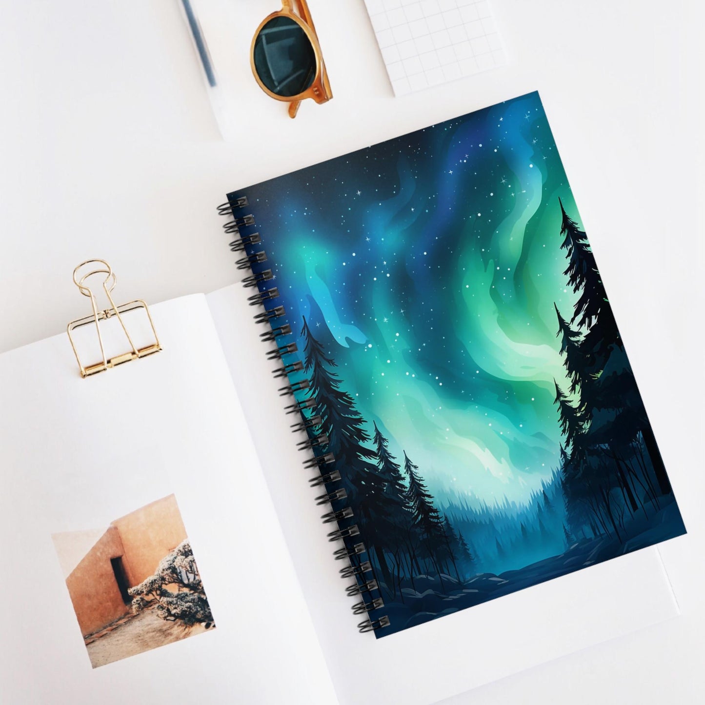 Unique Aurora Borealis Spiral Notebook Ruled Line - Personnalisé Northern Light View - Accessoires stationnaires - Perfect Aurora Lovers Gift 27