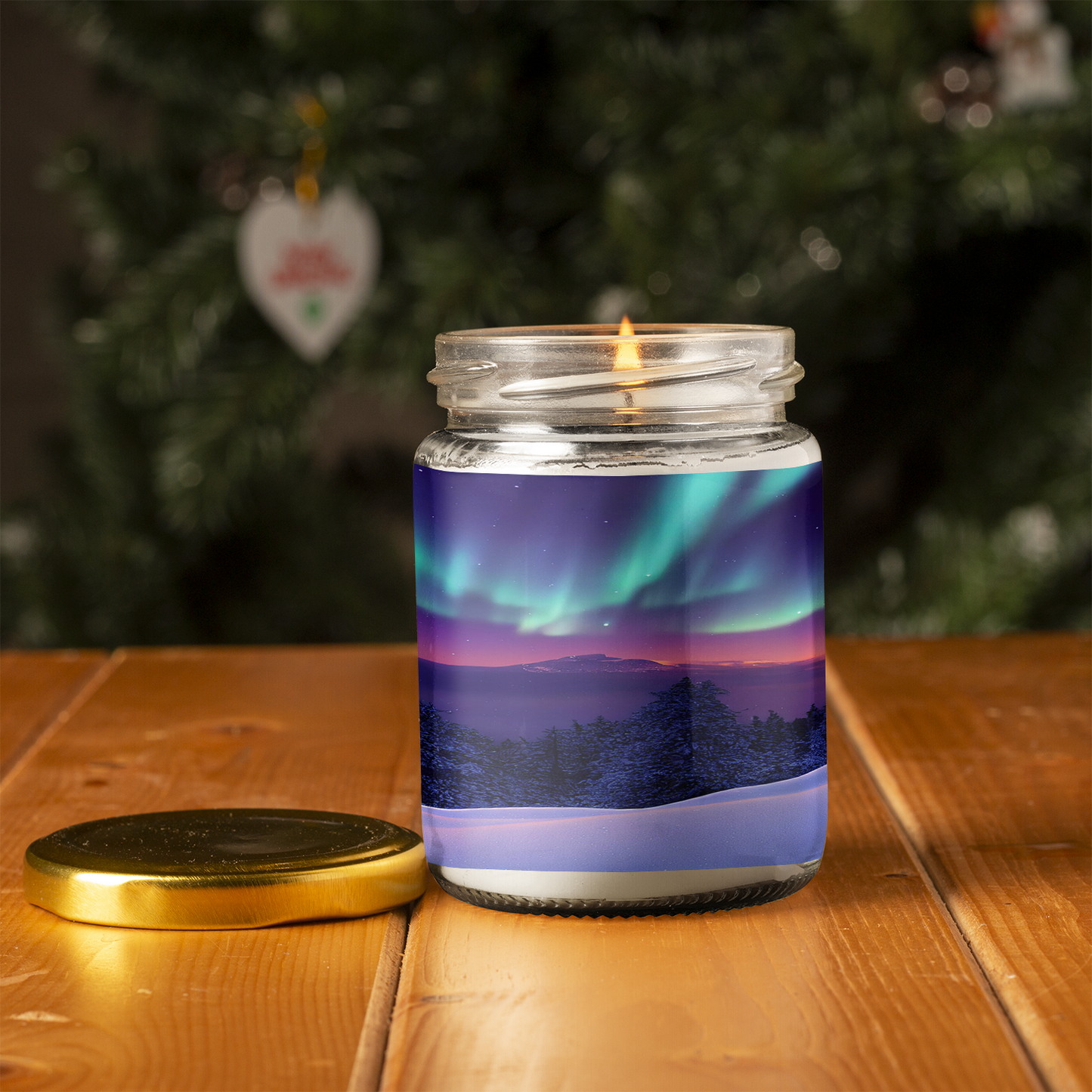 Aurora Borealis Scented Candle | 8oz Candle Jar | Lotus & Green Tea & Lavender Scents | Northern Light Souvenir | Night Sky Charm | Amazing Soft Scents | Perfect Aurora Lovers Gift