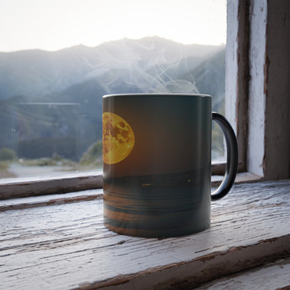 Color Morphing Moon Mug, Heat-Activated Drinkware for Nature Lovers, Cozy Moments, Gift for Her, Home Decor, Birthday, Relaxation, Beach Vibes