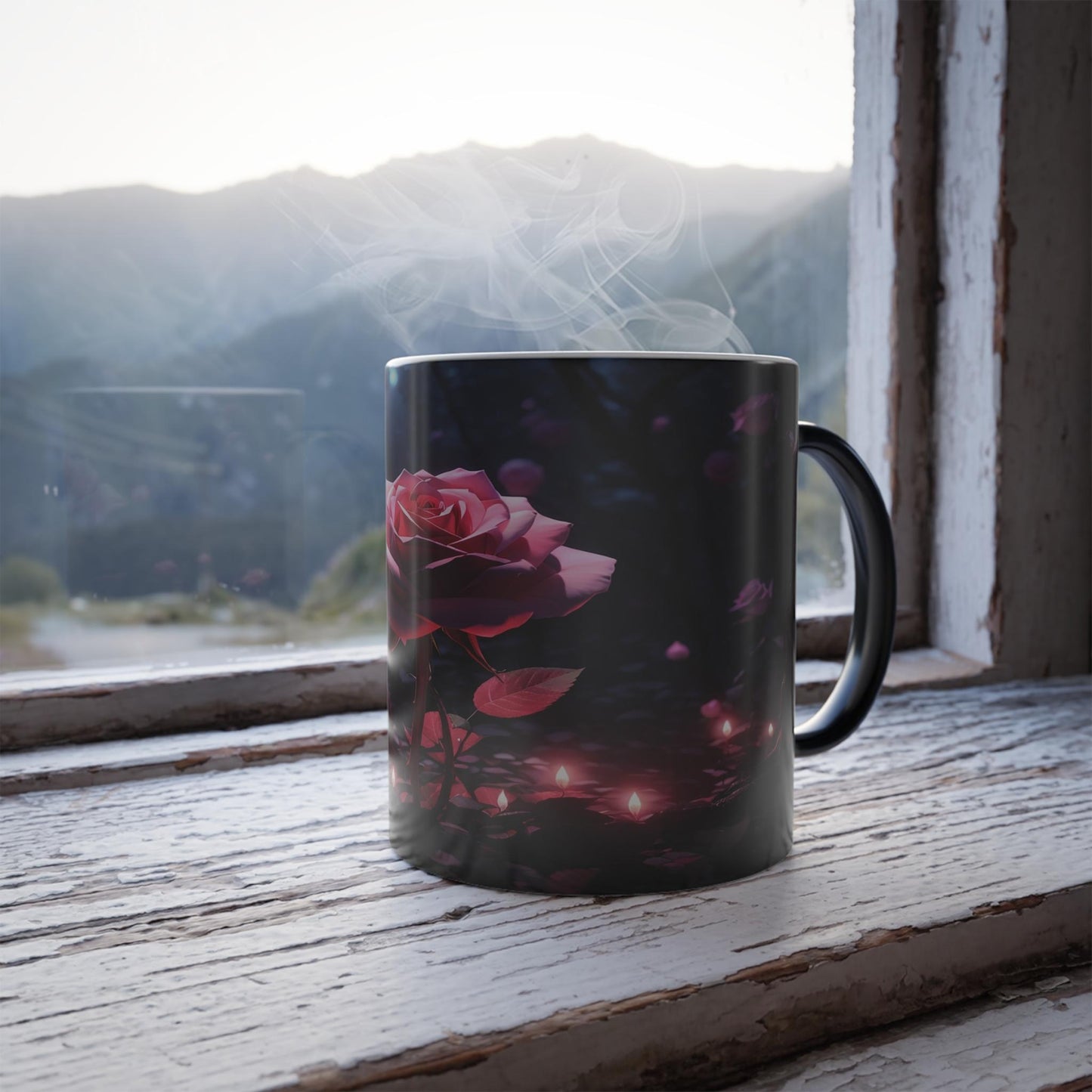 Enchanting Flower Magic Morphing Mug 11oz - Lovely Heat Sensitive Coffee Tea Cup with Flower, Rose, Tree, Heart Designs - Special Gifts for Flower Lovers 7