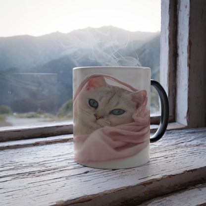 Enchanting Cat Kitten Heat Sensitive Mug - Lovely Pet Magic Morphing Mug 11oz - Coffee Tea Cup - Perfect Gift for Pet Lovers 4