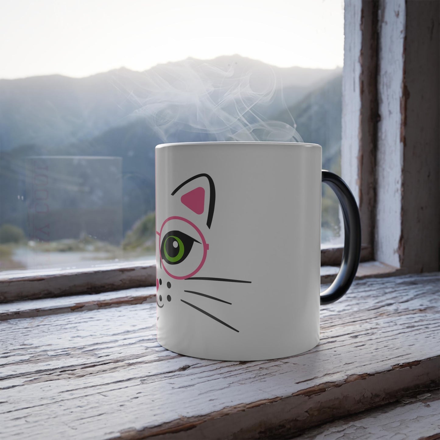 Tasse sensible à la chaleur pour chaton enchanteur - Belle tasse de morphing magique pour animaux de compagnie 11 oz - Tasse à café et à thé - Cadeau parfait pour les amoureux des animaux de compagnie 2 