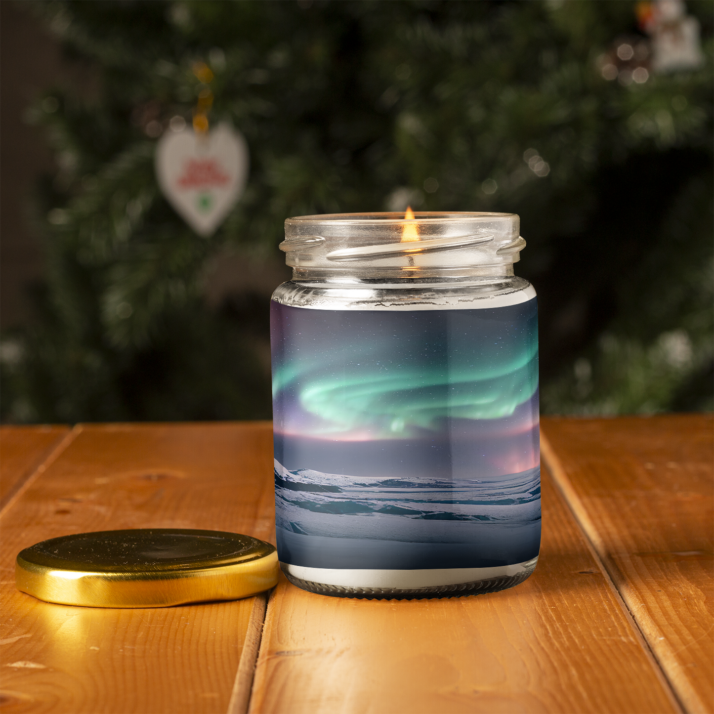 Aurora Borealis Scented Candle | 8oz Candle Jar | Lotus & Green Tea & Lavender Scents | Northern Light Souvenir | Night Sky Charm | Amazing Soft Scents | Perfect Aurora Lovers Gift