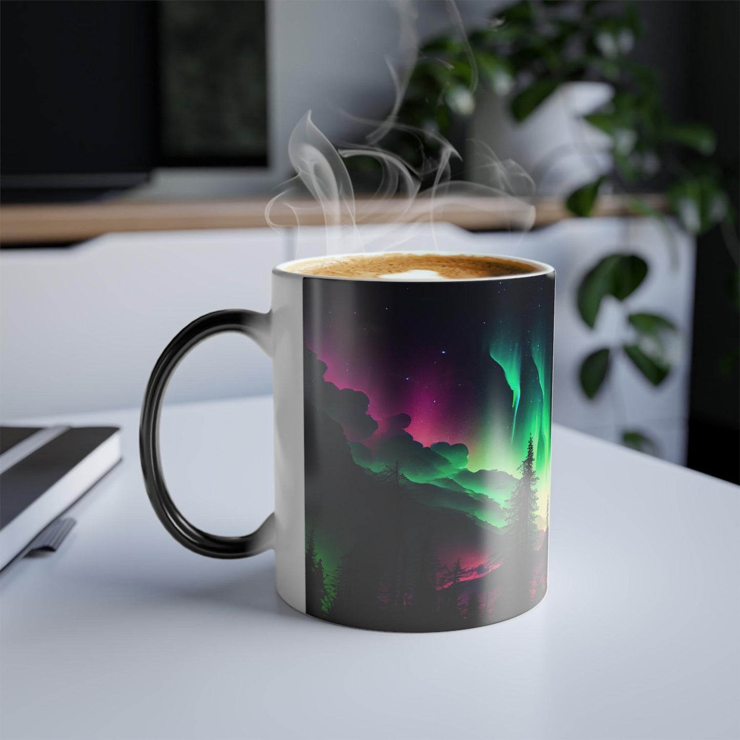 Enchanting Aurora Borealis Heat Sensitive Mug - Northern Lights Magic Color Morphing Mug 11oz - Heat Reactive Night Sky Coffee Cup - Perfect Gift for Nature Lovers 19