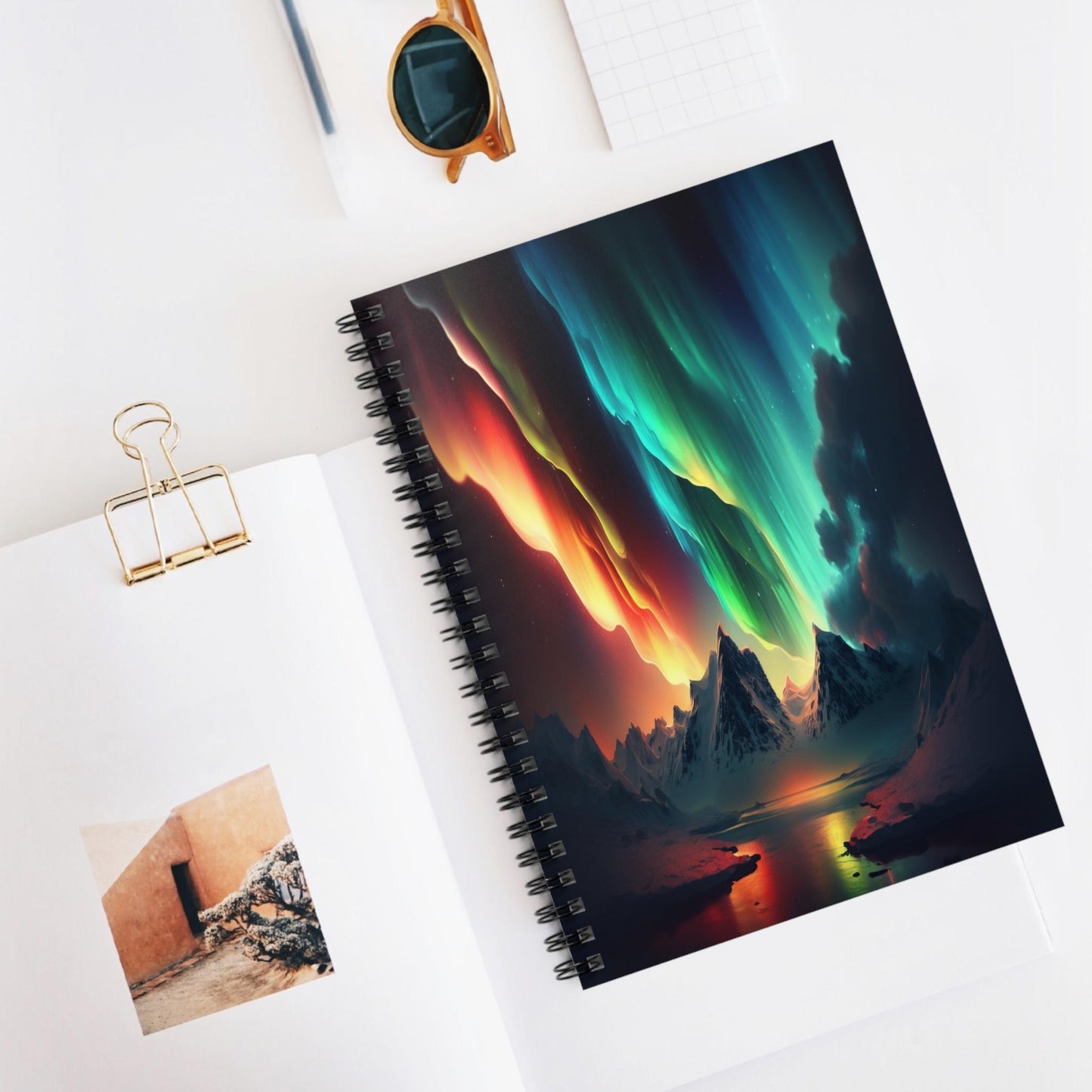 Unique Aurora Borealis Spiral Notebook Ruled Line - Personalized Northern Light View - Stationary Accessories - Perfect Aurora Lovers Gift 41