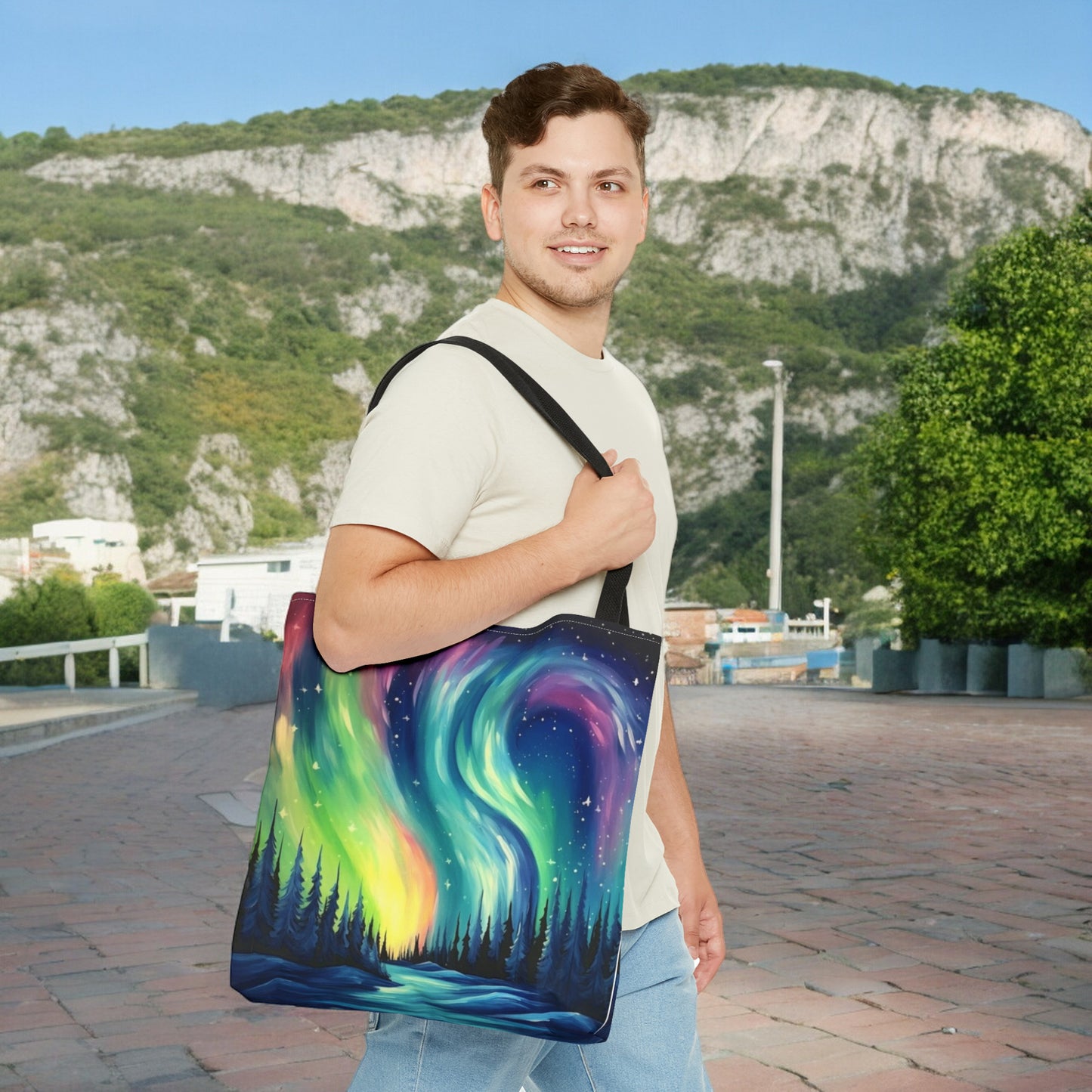 Aurora Borealis Tote Bag (AOP) - Northern Lights Bag