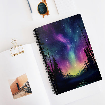 Unique Aurora Borealis Spiral Notebook Ruled Line - Personalized Northern Light View - Stationary Accessories - Perfect Aurora Lovers Gift 27