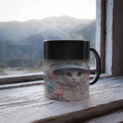 Enchanting Cat Kitten Heat Sensitive Mug - Lovely Pet Magic Morphing Mug 11oz - Coffee Tea Cup - Perfect Gift for Pet Lovers 10