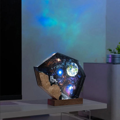 Space Universe Organism Resin Table Light Creative Art Decoration Lamp Earth Astronauts Theme Night Light USB Charge