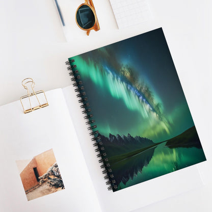 Unique Aurora Borealis Spiral Notebook Ruled Line - Personalized Northern Light View - Stationary Accessories - Perfect Aurora Lovers Gift 34