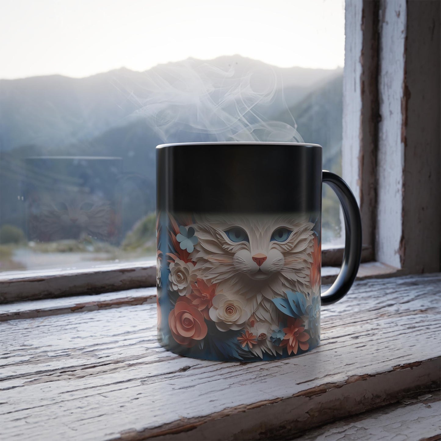 Enchanting Cat Kitten Heat Sensitive Mug - Lovely Pet Magic Morphing Mug 11oz - Coffee Tea Cup - Perfect Gift for Pet Lovers 10