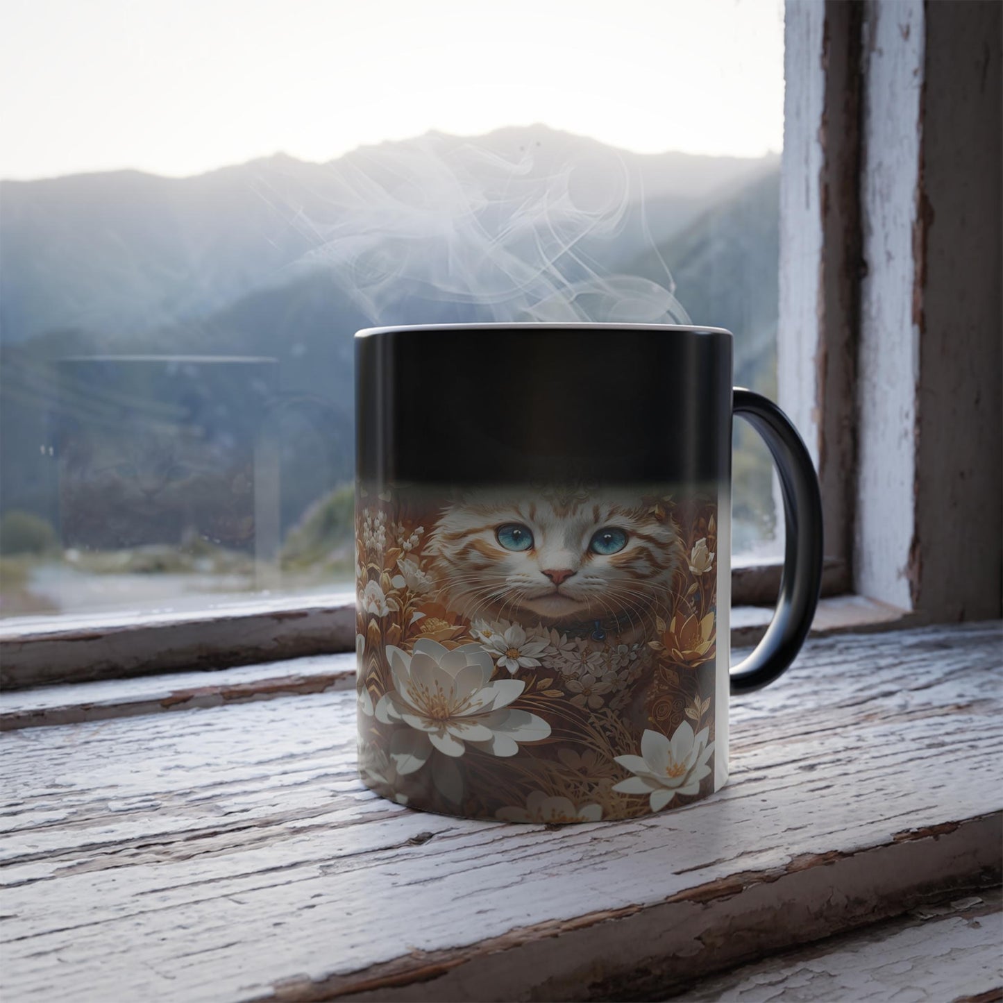 Enchanting Cat Kitten Heat Sensitive Mug - Lovely Pet Magic Morphing Mug 11oz - Coffee Tea Cup - Perfect Gift for Pet Lovers 8