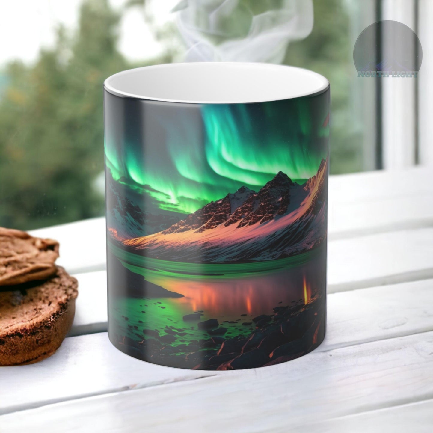 Enchanting Aurora Borealis karstumjutīga krūze - Northern Lights Magic Color Morphing krūze 11 unces - Heat Reactive Night Sky kafijas tase - lieliska dāvana dabas mīļotājiem