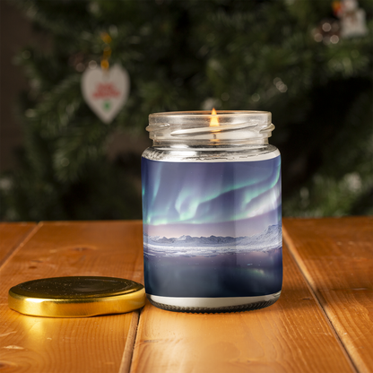 Aurora Borealis Scented Candle | 8oz Candle Jar | Lotus & Green Tea & Lavender Scents | Northern Light Souvenir | Night Sky Charm | Amazing Soft Scents | Perfect Aurora Lovers Gift