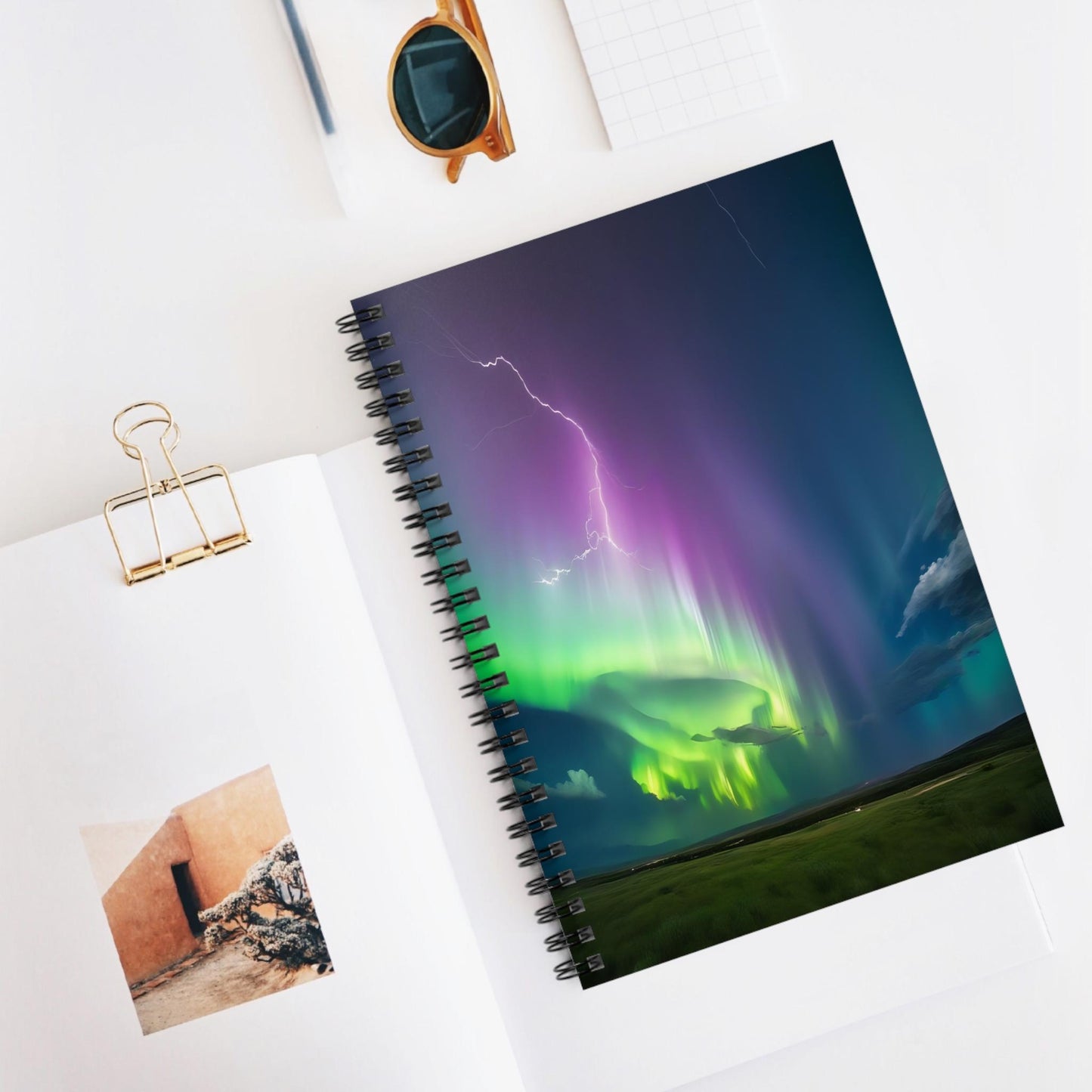Unique Aurora Borealis Spiral Notebook Ruled Line - Personalized Northern Light View - Stationary Accessories - Perfect Aurora Lovers Gift 25