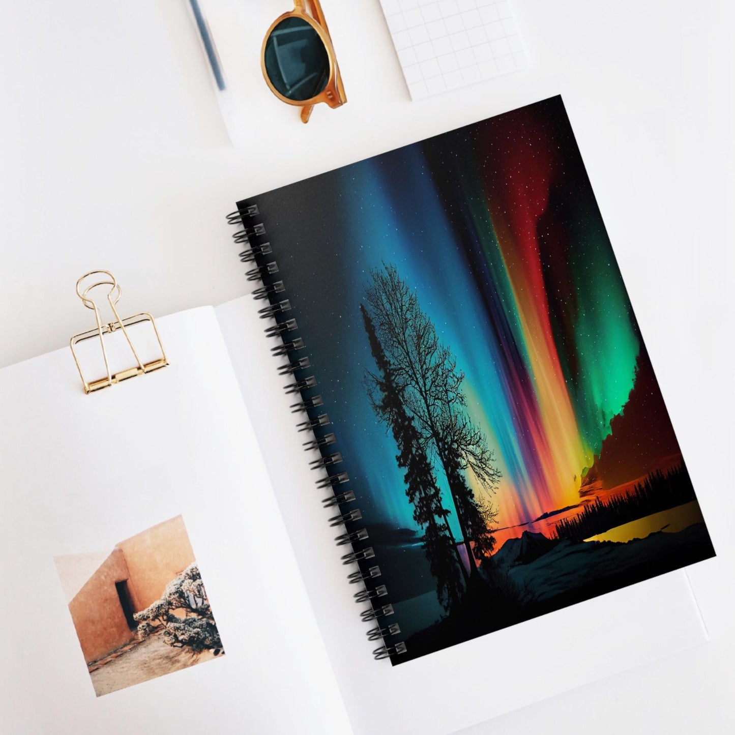 Unique Aurora Borealis Spiral Notebook Ruled Line - Personalized Northern Light View - Stationary Accessories - Perfect Aurora Lovers Gift 37