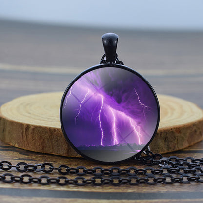 Unique Aurora Borealis Black Necklace - Northern Light Jewelry - Glass Dome Pendent Necklace - Perfect Aurora Lovers Gift 26