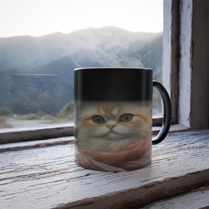 Enchanting Cat Kitten Heat Sensitive Mug - Lovely Pet Magic Morphing Mug 11oz - Coffee Tea Cup - Perfect Gift for Pet Lovers 12