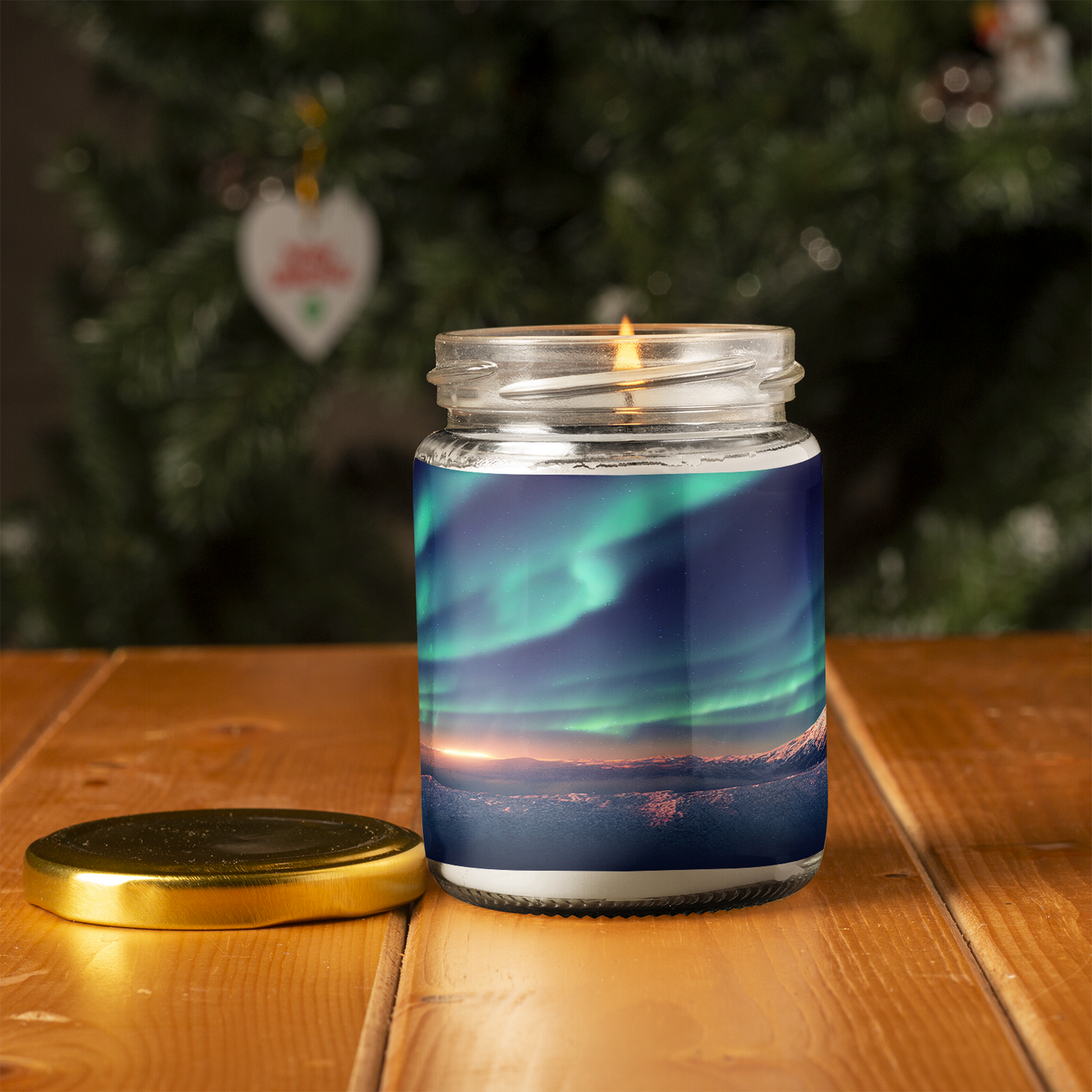 Aurora Borealis Scented Candle | 8oz Candle Jar | Lotus & Green Tea & Lavender Scents | Northern Light Souvenir | Night Sky Charm | Amazing Soft Scents | Perfect Aurora Lovers Gift