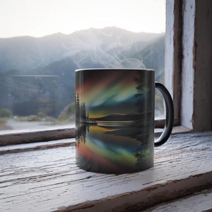 Enchanting Aurora Borealis Heat Sensitive Mug - Northern Lights Magic Color Morphing Mug 11oz - Heat Reactive Night Sky Coffee Cup - Perfect Gift for Nature Lovers 21