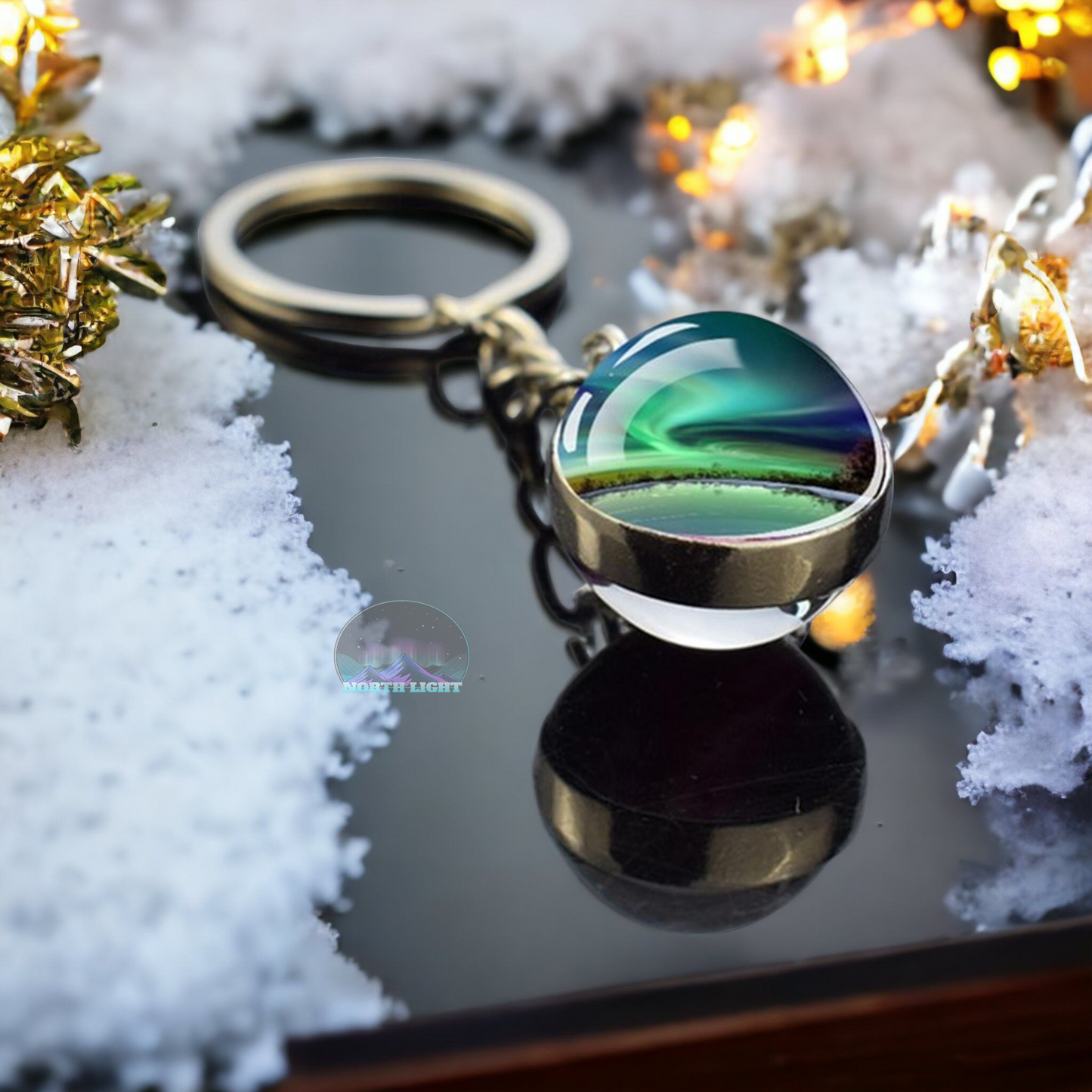 Aurora Borealis Keyring - Northern Light Jewelry - Double Side Glass Ball Key Chain - Perfect Aurora Lovers Gift 18
