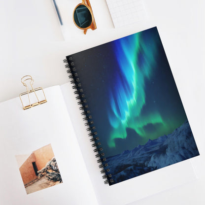 Unique Aurora Borealis Spiral Notebook Ruled Line - Personalized Northern Light View - Stationary Accessories - Perfect Aurora Lovers Gift 33