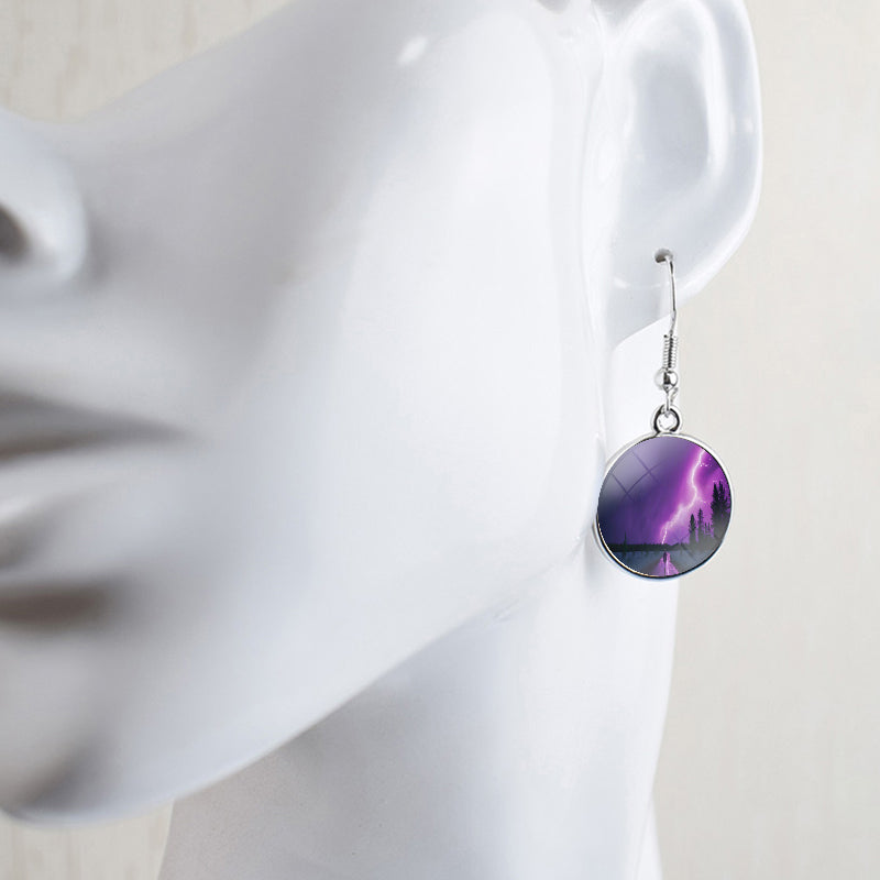 Boucles d’oreilles uniques Aurora Borealis Drop - Bijoux Northern Lights - Boucles d’oreilles Dangle Cabochon en verre - Perfect Aurora Lovers Gift 26 