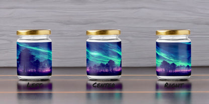 Aurora Borealis Scented Candle | 8oz Candle Jar | Lotus & Green Tea & Lavender Scents | Northern Light Souvenir | Night Sky Charm | Amazing Soft Scents | Perfect Aurora Lovers Gift