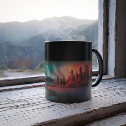 Enchanting Aurora Borealis Heat Sensitive Mug - Northern Lights Magic Color Morphing Mug 11oz - Heat Reactive Night Sky Coffee Cup - Perfect Gift for Nature Lovers 21