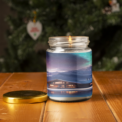 Aurora Borealis Scented Candle | 8oz Candle Jar | Lotus & Green Tea & Lavender Scents | Northern Light Souvenir | Night Sky Charm | Amazing Soft Scents | Perfect Aurora Lovers Gift