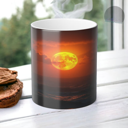 Color Morphing Moon Mug, Heat-Activated Drinkware for Nature Lovers, Cozy Moments, Gift for Her, Home Decor, Birthday, Relaxation, Beach Vibes