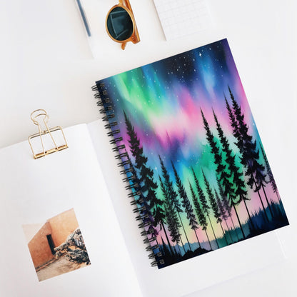 Unique Aurora Borealis Spiral Notebook Ruled Line - Personalized Northern Light View - Stationary Accessories - Perfect Aurora Lovers Gift 44