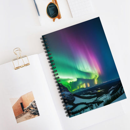 Unique Aurora Borealis Spiral Notebook Ruled Line - Personalized Northern Light View - Stationary Accessories - Perfect Aurora Lovers Gift 25