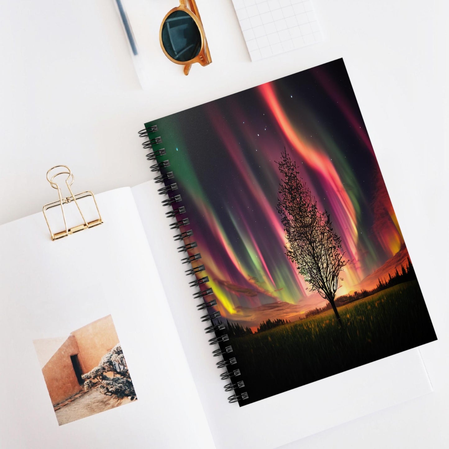 Unique Aurora Borealis Spiral Notebook Ruled Line - Personalized Northern Light View - Stationary Accessories - Perfect Aurora Lovers Gift 37