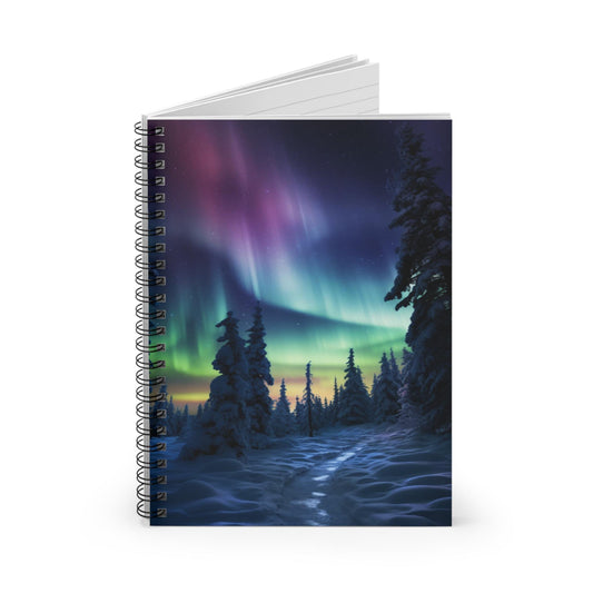 Unique Aurora Borealis Spiral Notebook Ruled Line - Personalized Northern Light View - Stationary Accessories - Perfect Aurora Lovers Gift 28