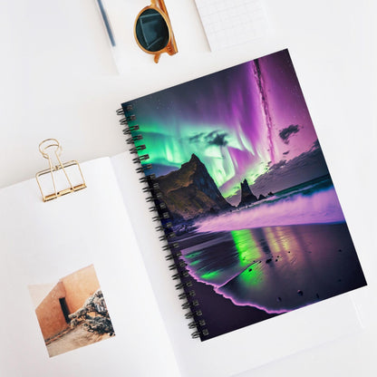 Unique Aurora Borealis Spiral Notebook Ruled Line - Personalized Northern Light View - Stationary Accessories - Perfect Aurora Lovers Gift 40